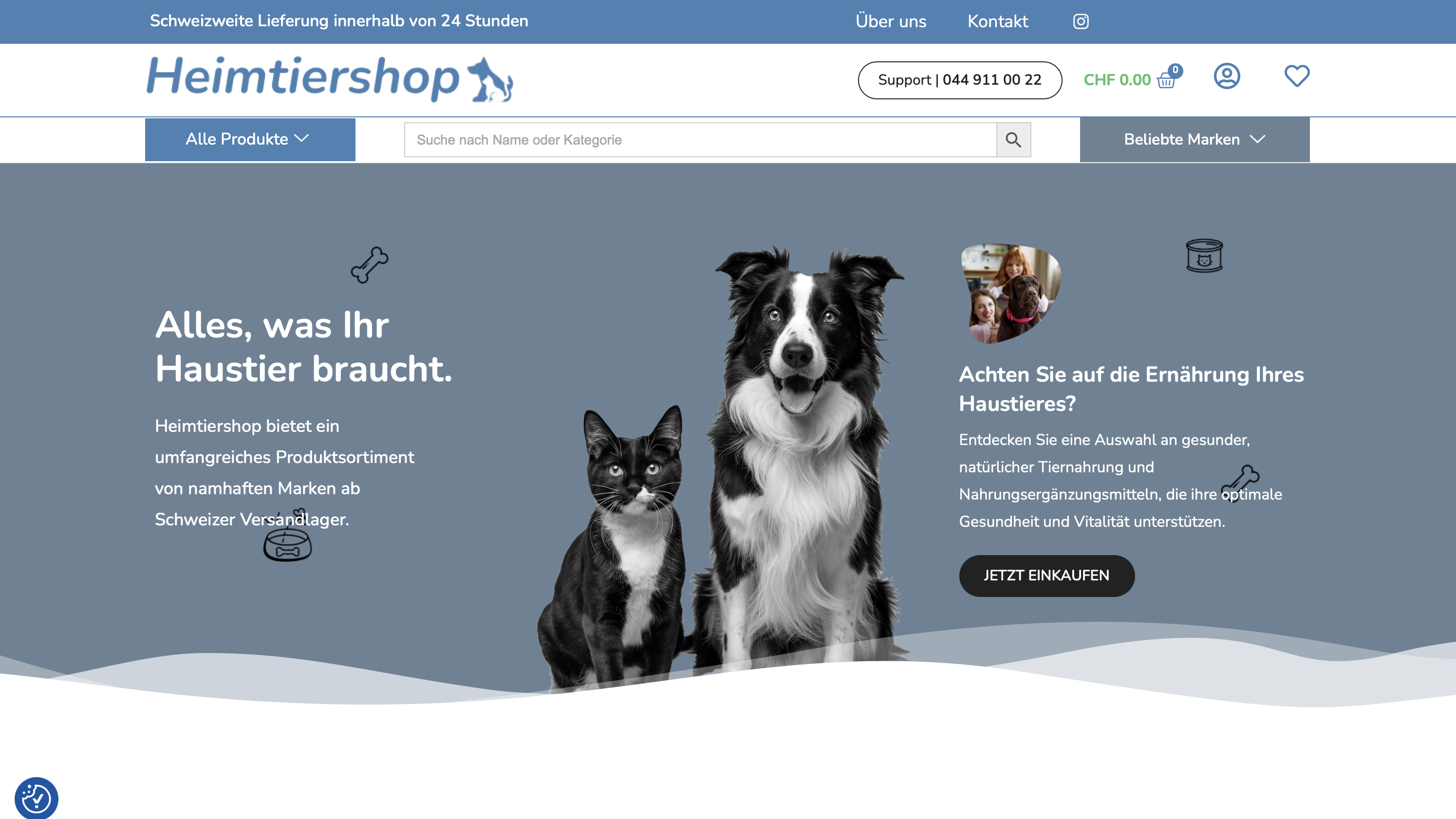 Heimtiershop – Tierbedarf